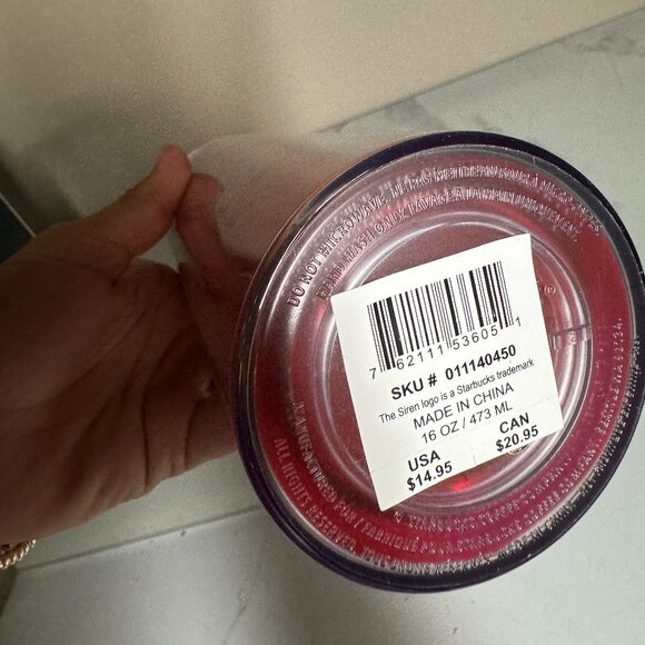 Starbucks Valentines Day 2023 Red Love Floral Confetti Acrylic Tumbler 16 OZ NEW - Picture 3 of 5